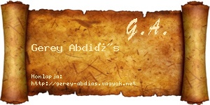 Gerey Abdiás névjegykártya